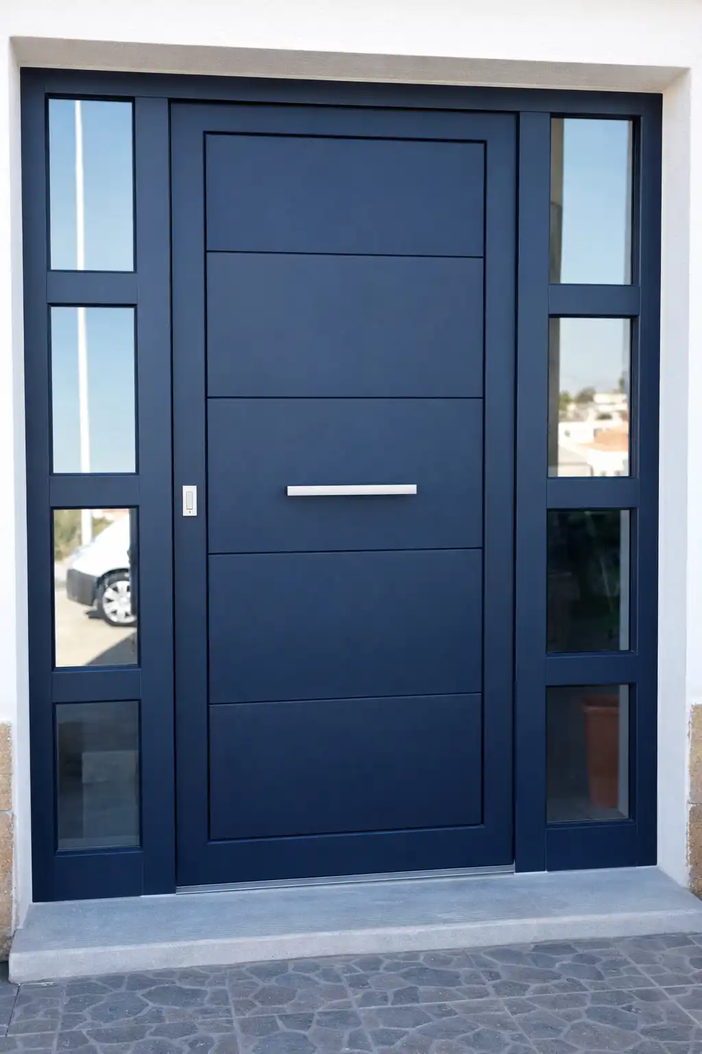 Puerta de hierro con paños laterales en Rosario