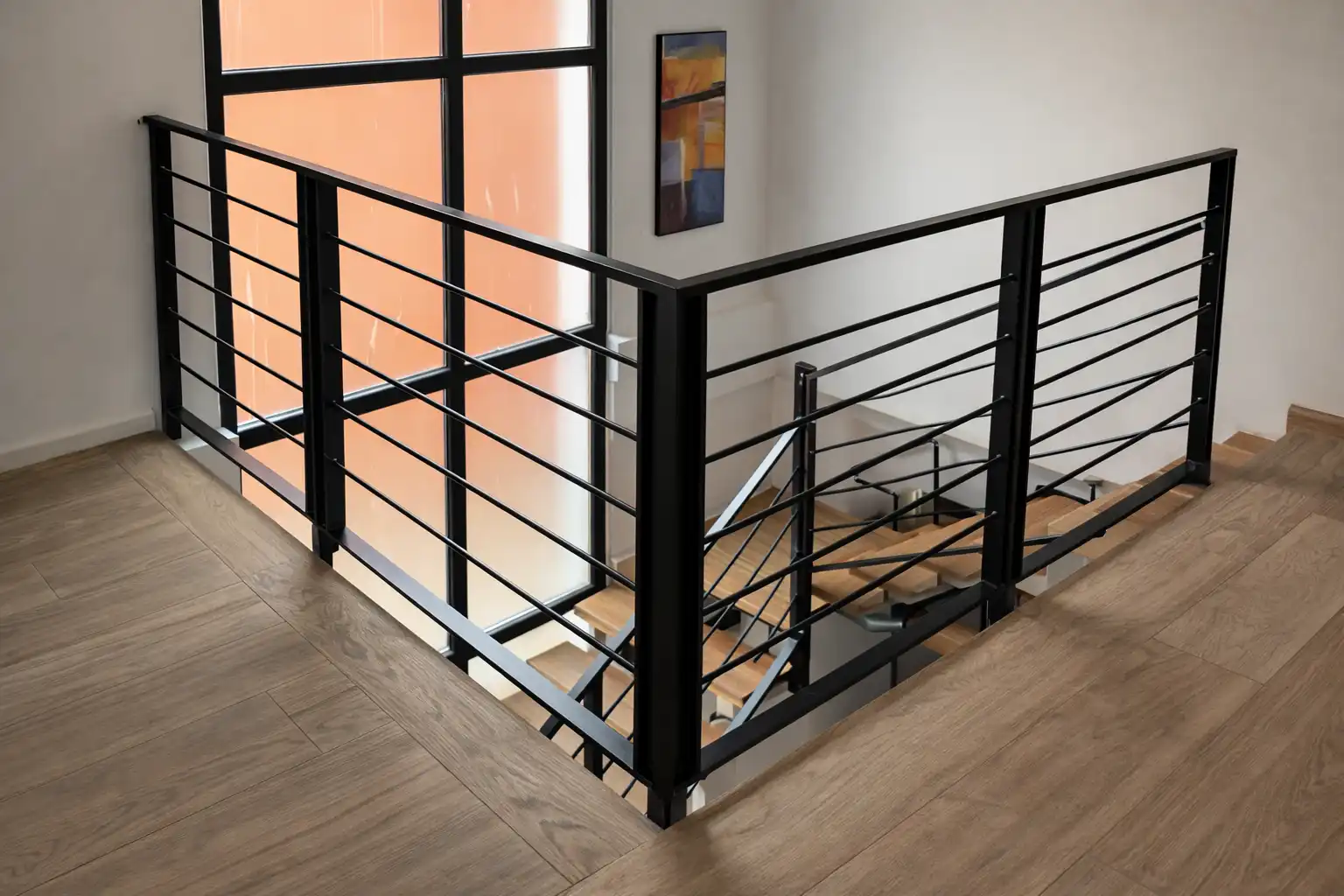 Baranda de hierro para escalera interior en Rosario
